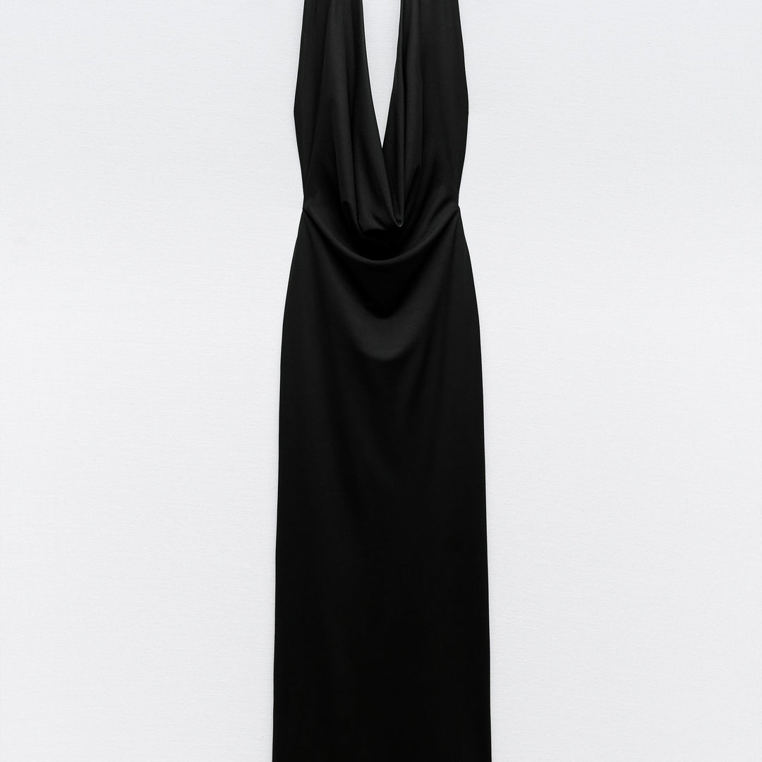 Moudda ZARA - Robe mi-longue maille col licou drapée dos ouvert - Tunisie 2