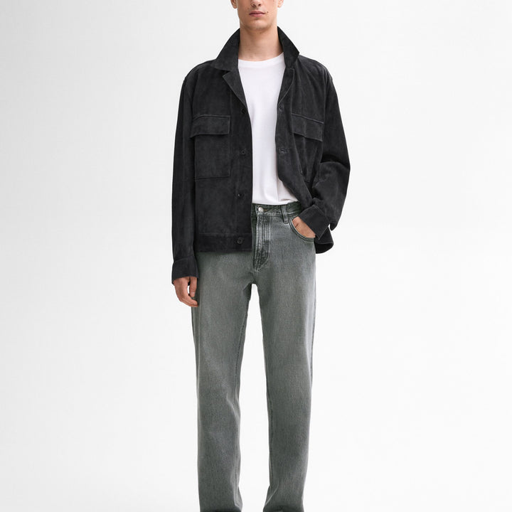 Moudda Massimo Dutti - Pantalon jean mi-délavé gris relaxed - Tunisie 1