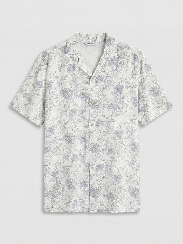 Moudda LC Waikiki - Chemise imprimée manches courtes en tissu pour Homme couleur Bleu imprimé - Tunisie 1