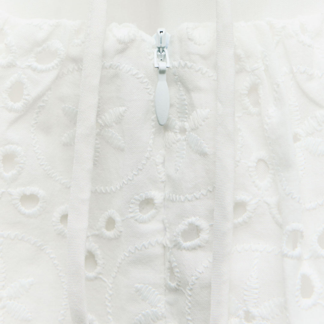 Moudda ZARA - Robe mi-longue broderie suisse encolure froncée - Tunisie 4