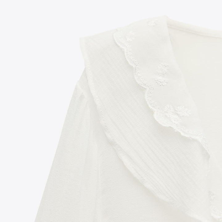 Moudda ZARA - Chemise Gaze - Volants, Broderies & Nœud - Tunisie 3