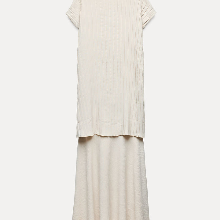 Moudda ZARA - Robe mi-longue combinée, corps plissé - Tunisie 2