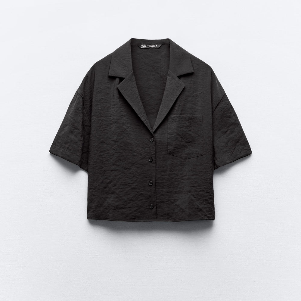 Moudda ZARA - Chemise fluide manches courtes col chemise poche - Tunisie 2