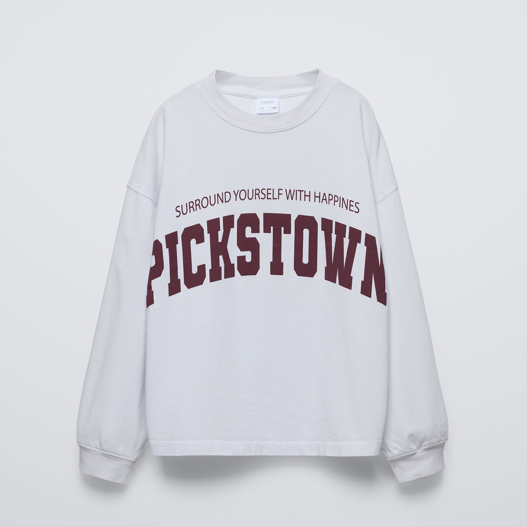 Moudda ZARA - T-shirt varsity, texte, poignets côtelés - Tunisie 2