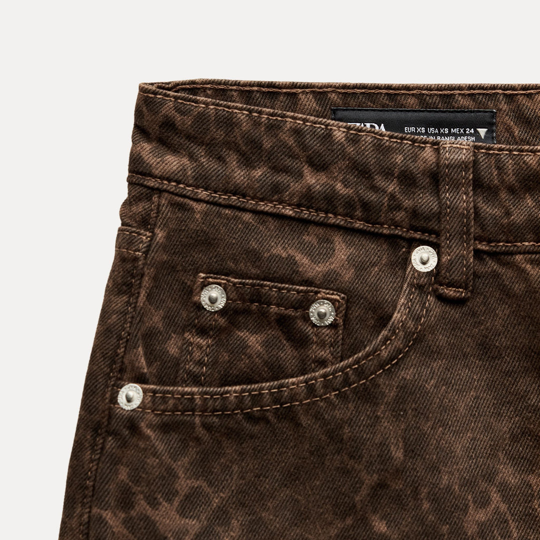 Moudda ZARA - Mini-jupe imprimée léopard marron - Tunisie 3