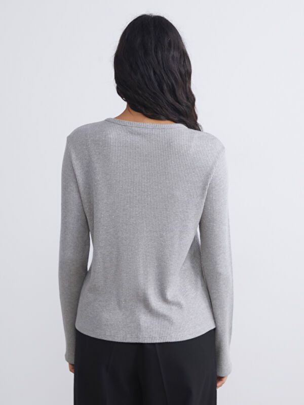 Moudda LC Waikiki - Cardigan en jersey Femme Mélange de gris - Tunisie 4