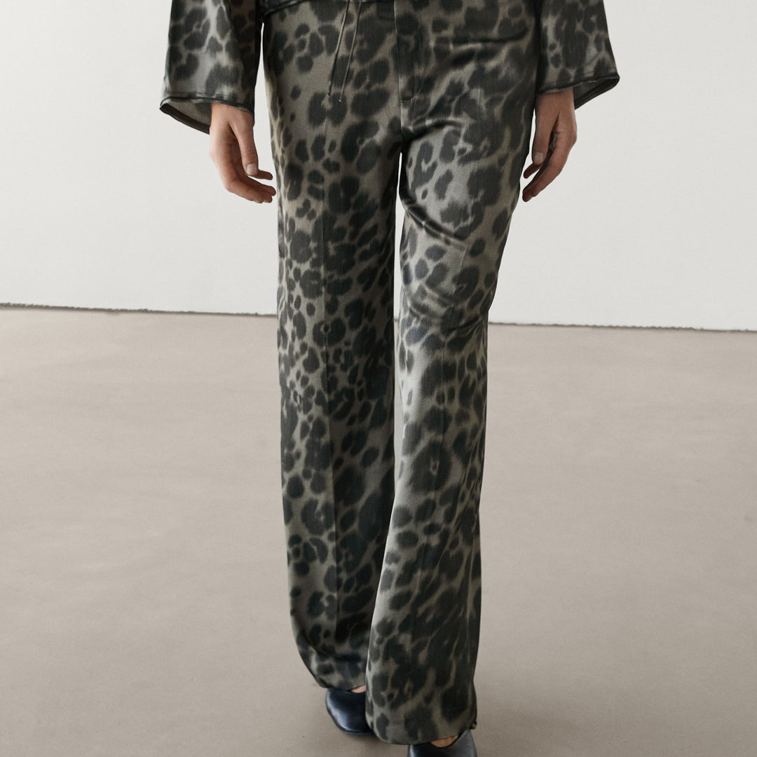 Moudda Massimo Dutti - Pantalon coordonné vert léopard - Tunisie 8