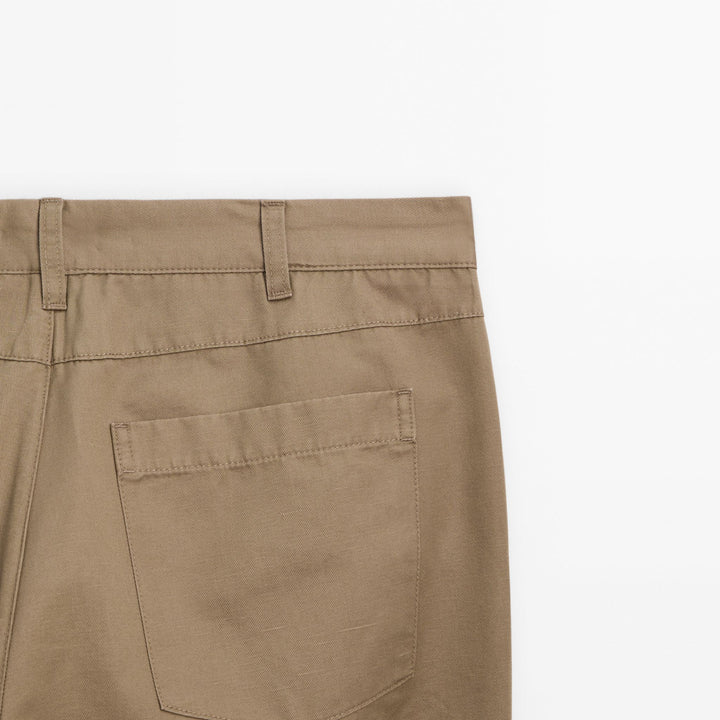 Moudda Massimo Dutti - Pantalon sergé coton/lin coupe fuselée - Tunisie 5