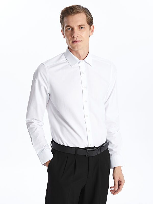 Moudda LC Waikiki - Chemise tissée manches longues basique Homme Buxe blanc - Tunisie 1