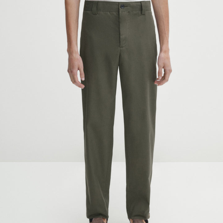 Moudda Massimo Dutti - Pantalon 100% coton sergé léger coupe fuselée - Tunisie 8