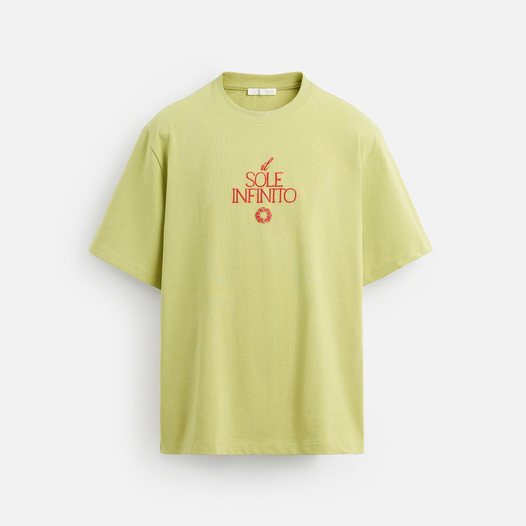Moudda ZARA - T-Shirt - Il Sole Dorato (Imprimé Pistache) - Tunisie 1