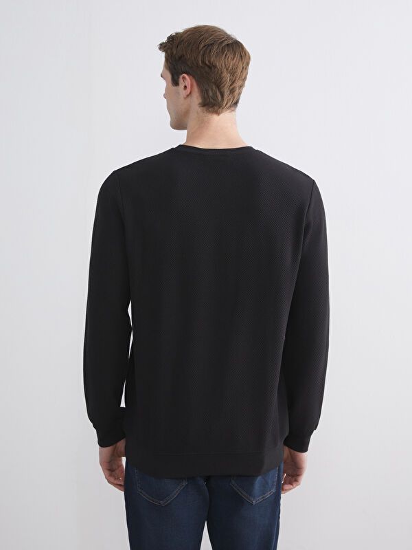 Moudda LC Waikiki - Sweatshirt jersey basique Homme Noir - Tunisie 4