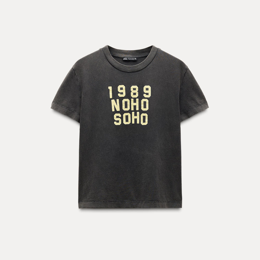 Moudda ZARA - T-shirt lavé imprimé texte - Tunisie 2