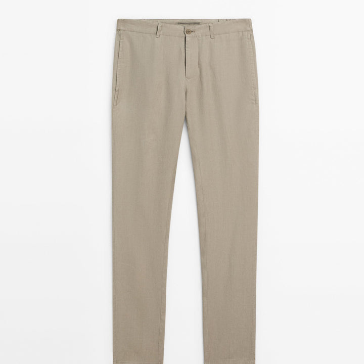 Moudda Massimo Dutti - Pantalon 100 % lin sophistiqué fuselé - Tunisie 2