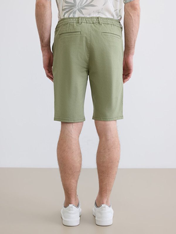 Moudda LC Waikiki - Bermuda en tissu pour Homme couleur Vert kaki - Tunisie 4