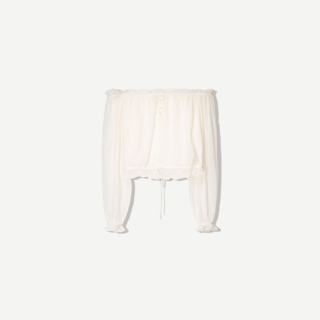 Moudda BERSHKA - Blouse Bambula - Off-Shoulder & Nœud - Tunisie 1