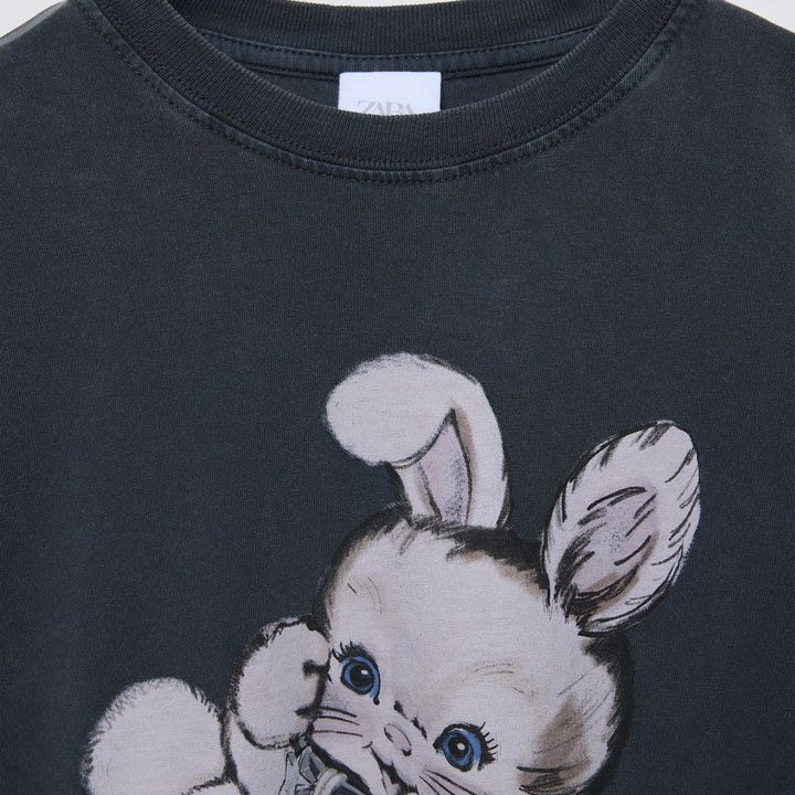Moudda ZARA - T-shirt imprimé lapin grunge - Tunisie 3