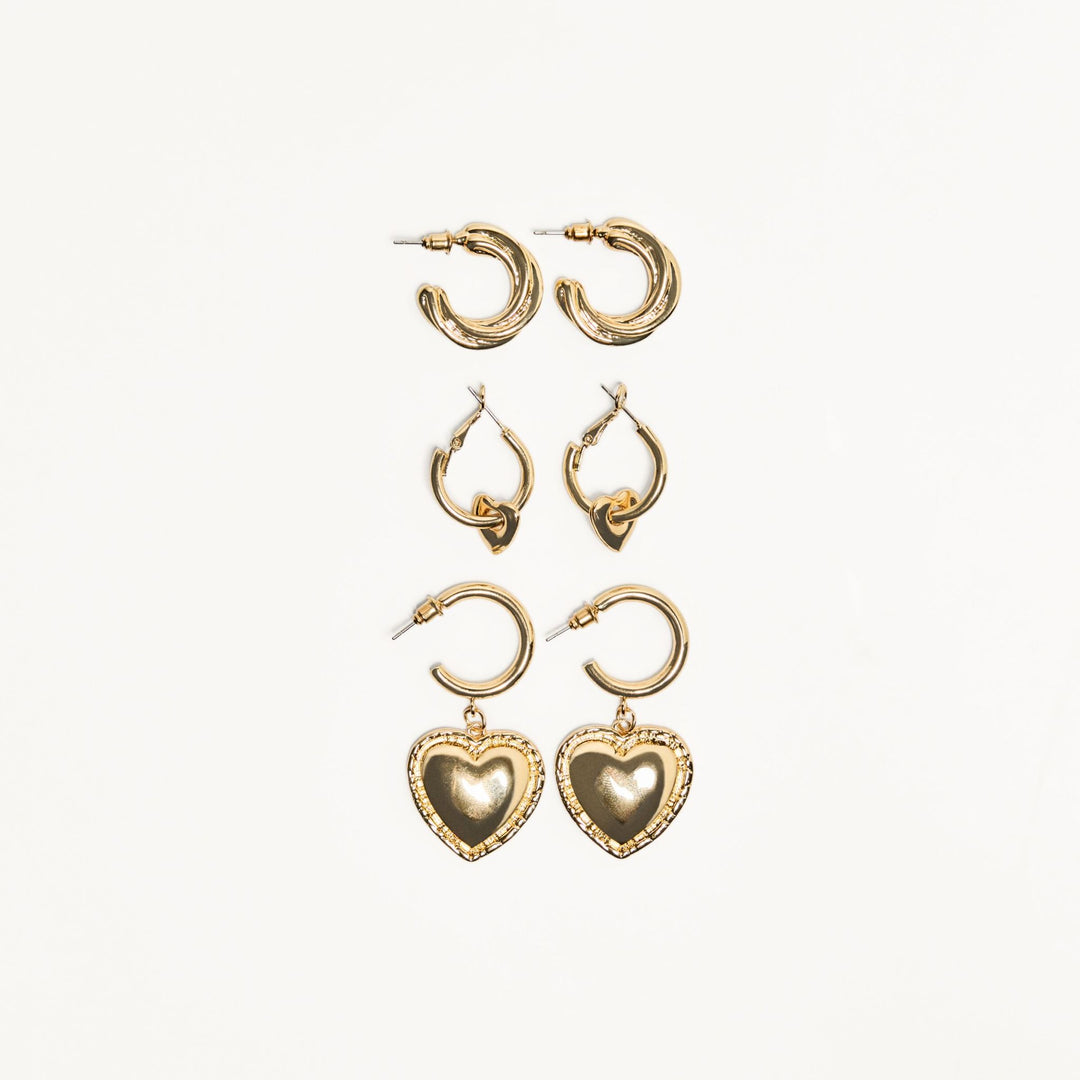 Moudda BERSHKA - Boucles d'oreilles - Pack 3 Cœur - Tunisie 1
