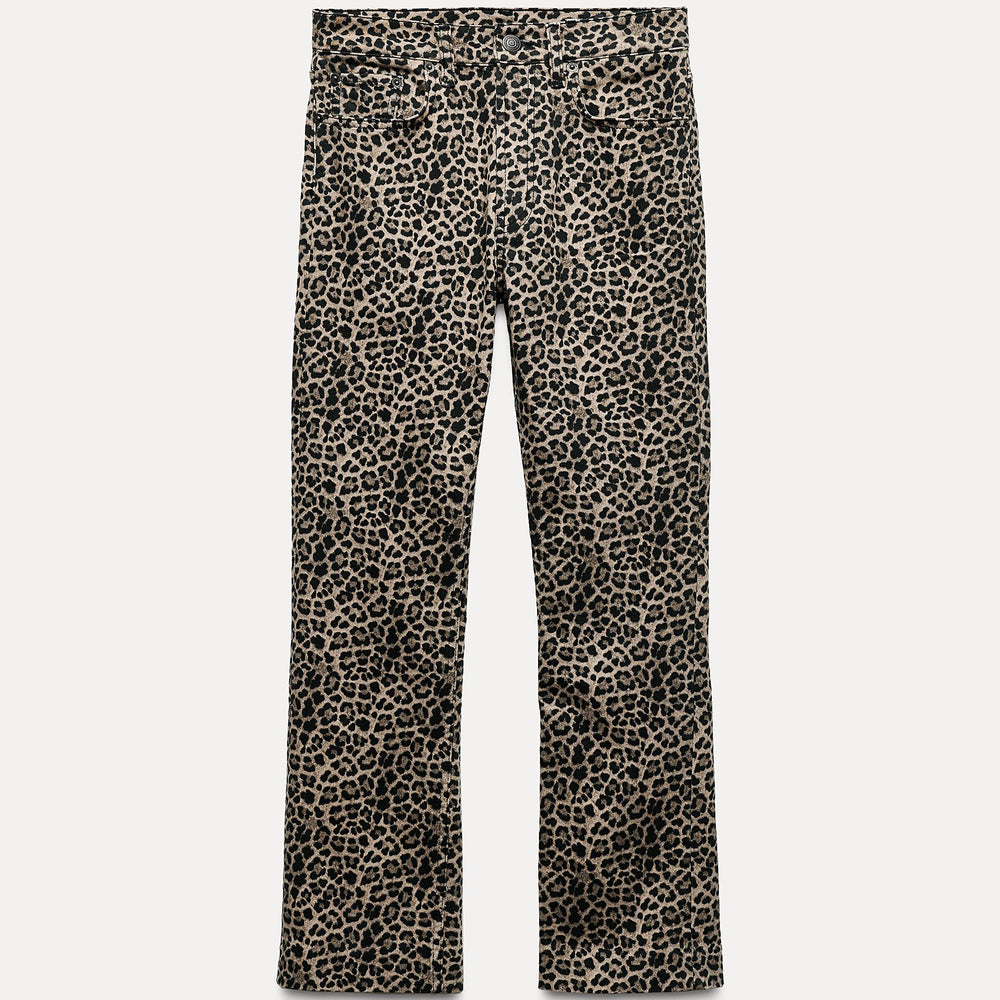 Moudda ZARA - Jean bootcut taille haute court imprimé animalier - Tunisie 2