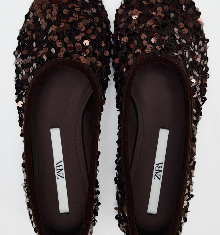 Moudda ZARA - Ballerines velours pailletées - Tunisie 3