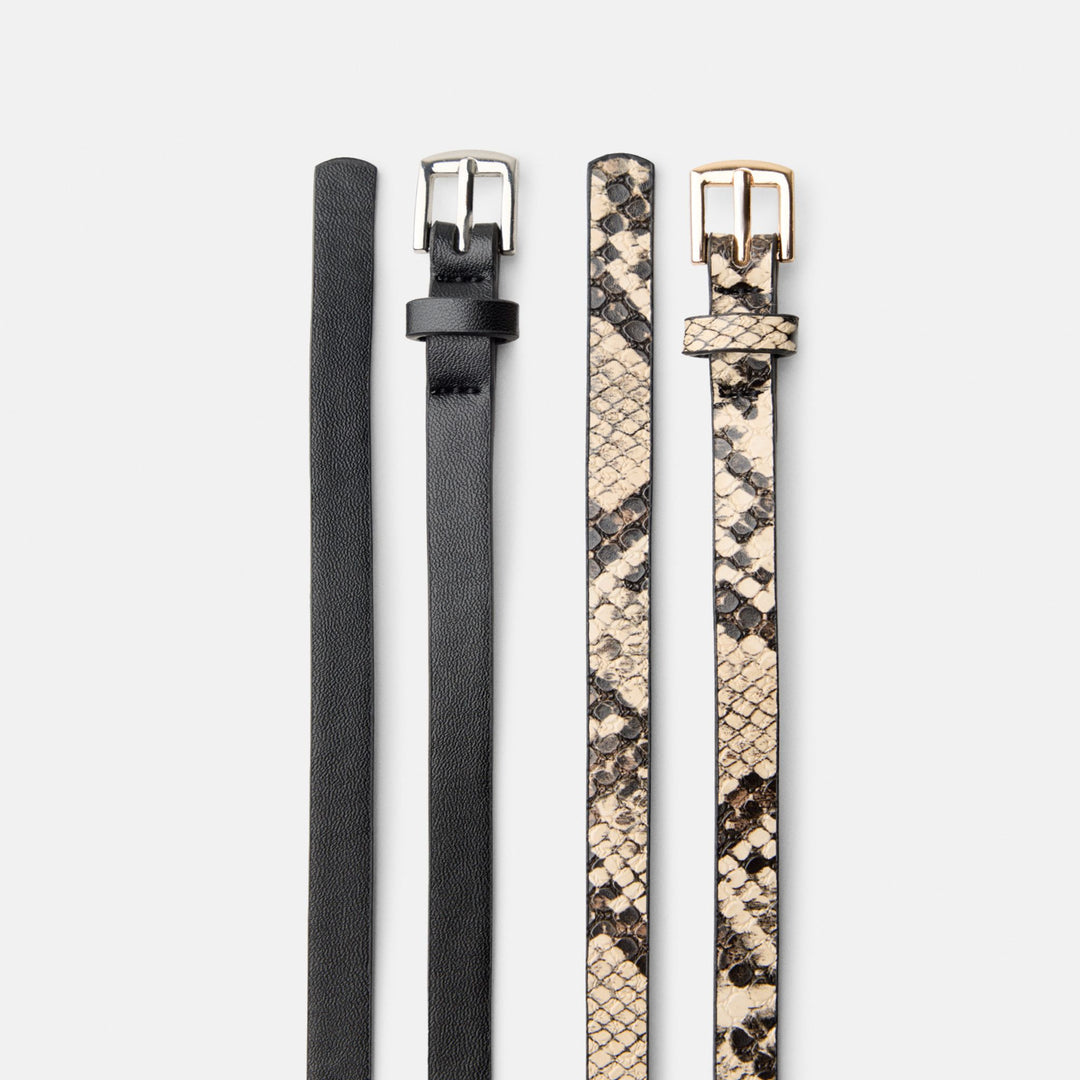 Moudda BERSHKA - Lot de 2 Ceintures Noire et Serpent - Tunisie 1