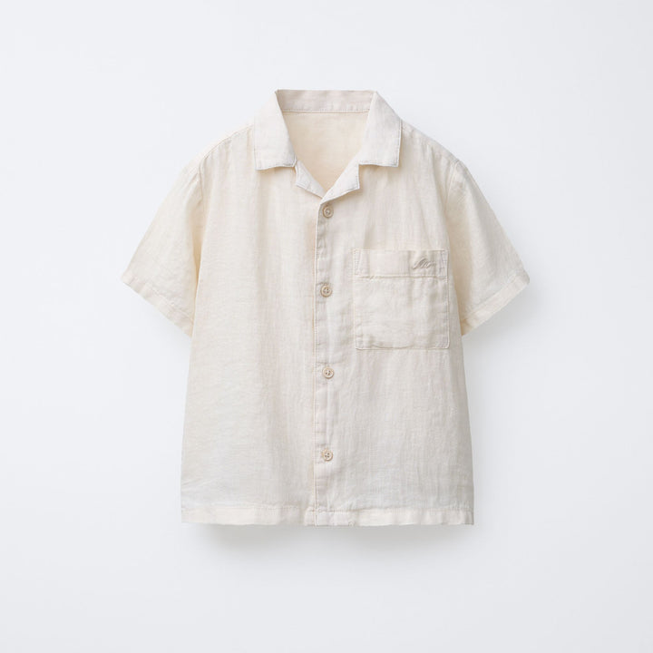 Moudda ZARA - Chemise Enfant 100% Lin - Col Bowling (Couleur BV) - Tunisie 1