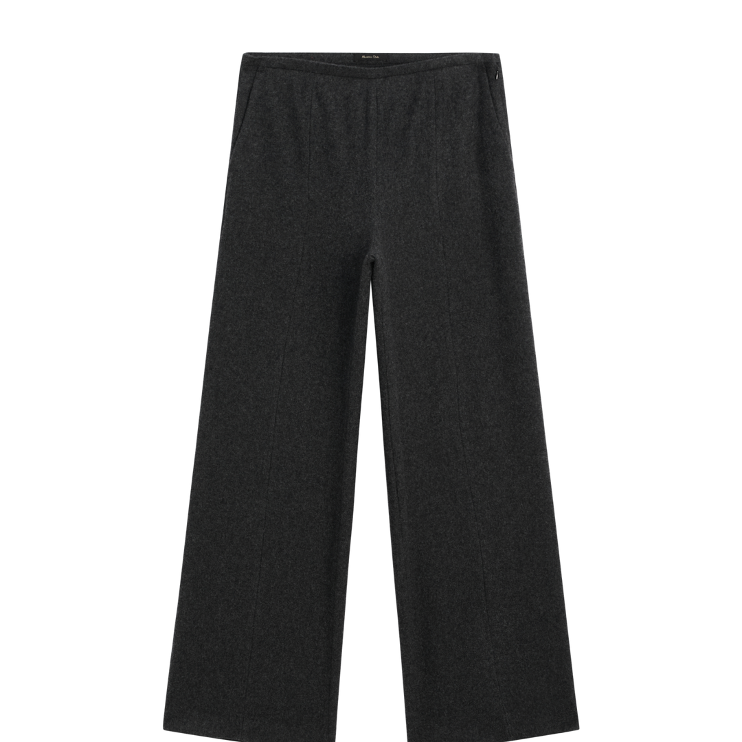 Moudda Massimo Dutti - Pantalon col droit uni flanelle grise - Tunisie 1