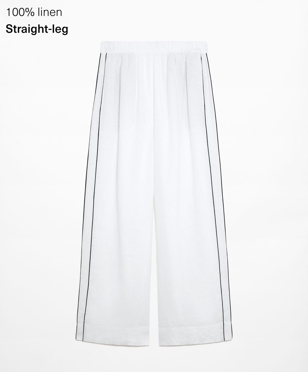 Moudda Oysho - Pantalon 100% Lin avec Passepoil Taille Moyenne - Tunisie 2