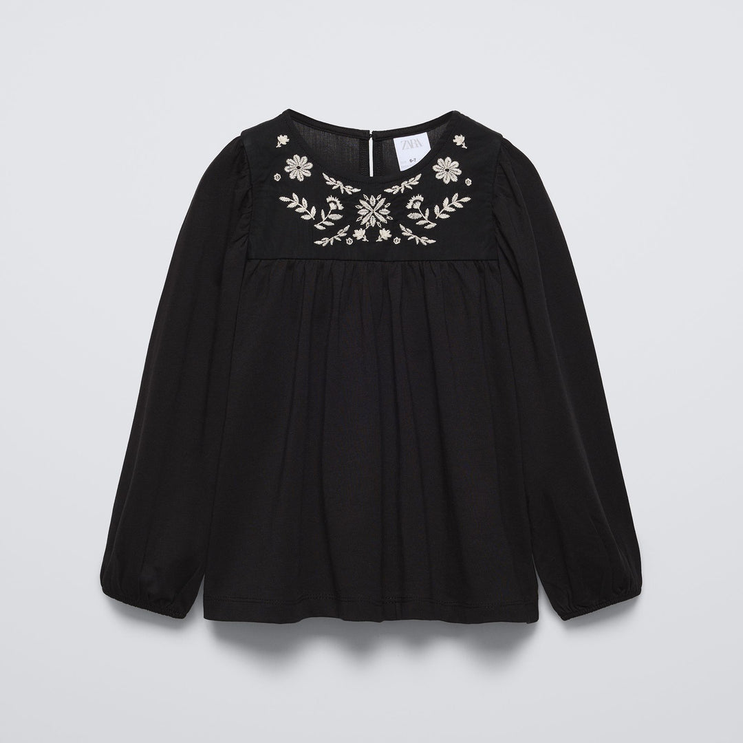 Moudda ZARA - T-shirt romantique fille, broderie poitrine - Tunisie 2