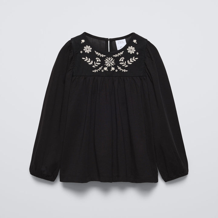 Moudda ZARA - T-shirt romantique fille, broderie poitrine - Tunisie 1