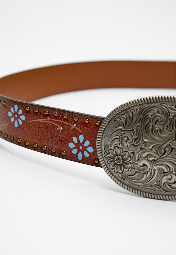 Moudda STRADIVARIUS - Ceinture avec Boucle Plaque Fleurs - Tunisie 4