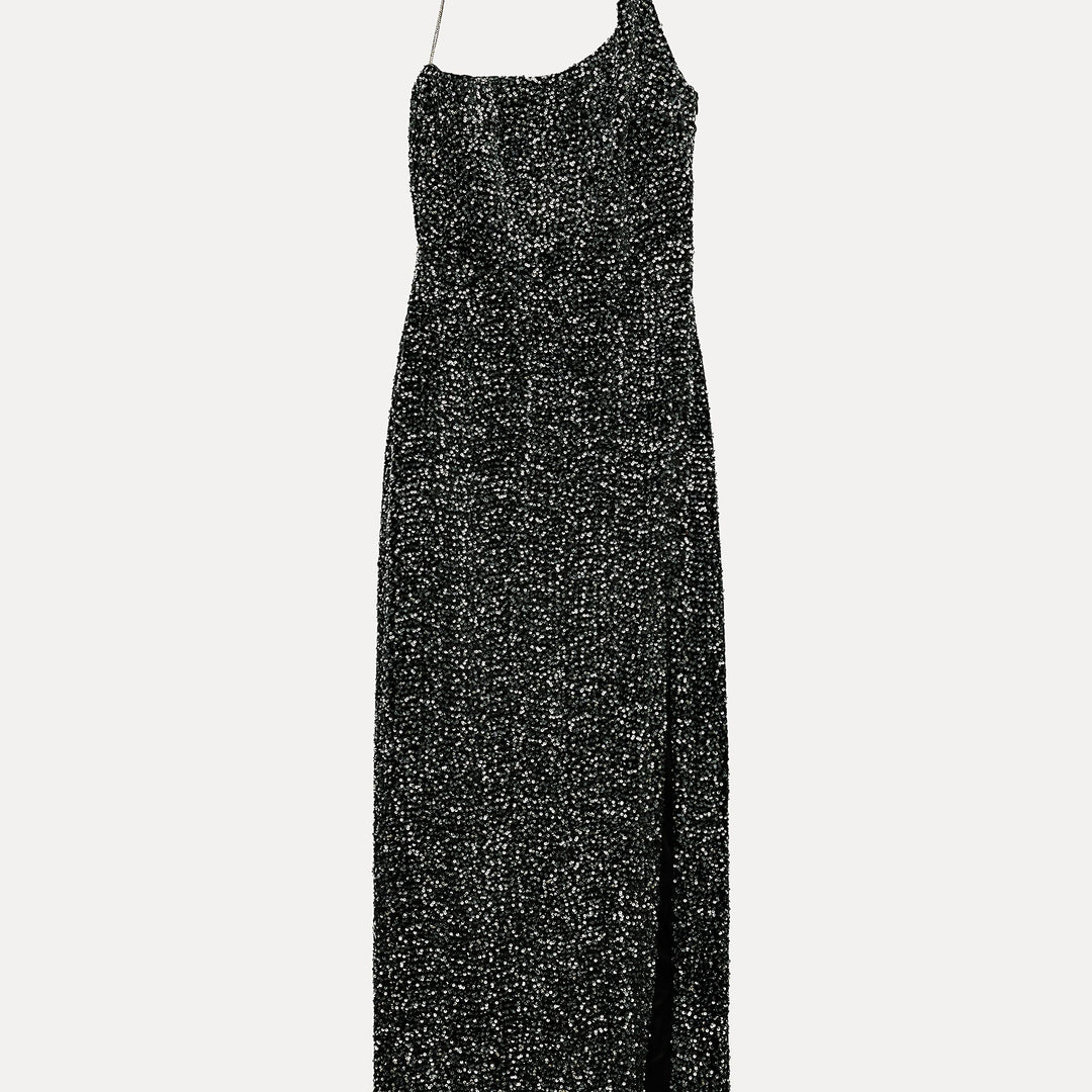 Moudda ZARA - Robe mi-longue pailletée asymétrique drapée - Tunisie 2