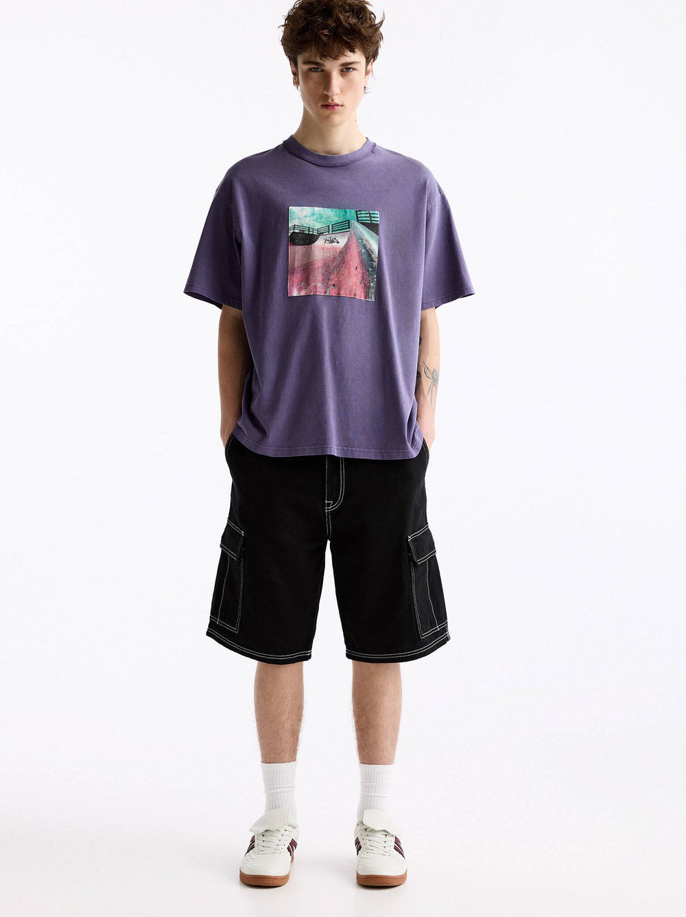 Moudda PULL & BEAR - Bermuda Cargo Coutures Contrastées - Tunisie 2