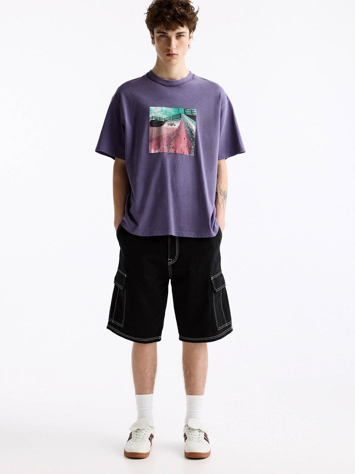 Moudda PULL & BEAR - Bermuda Cargo Coutures Contrastées - Tunisie 2