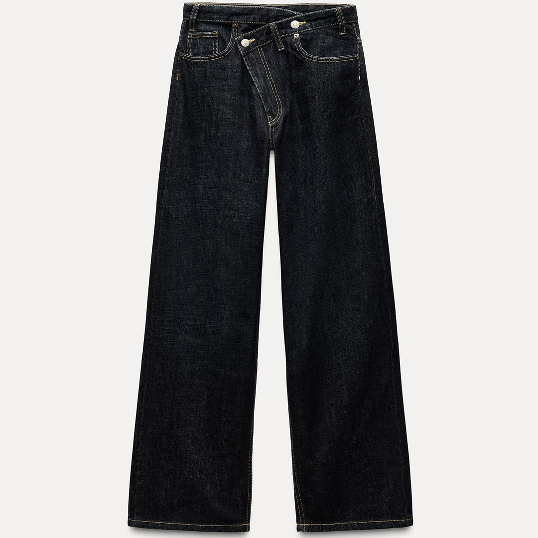 Moudda ZARA - Pantalon jambe large découpe devant taille haute longueur complète - Tunisie 2