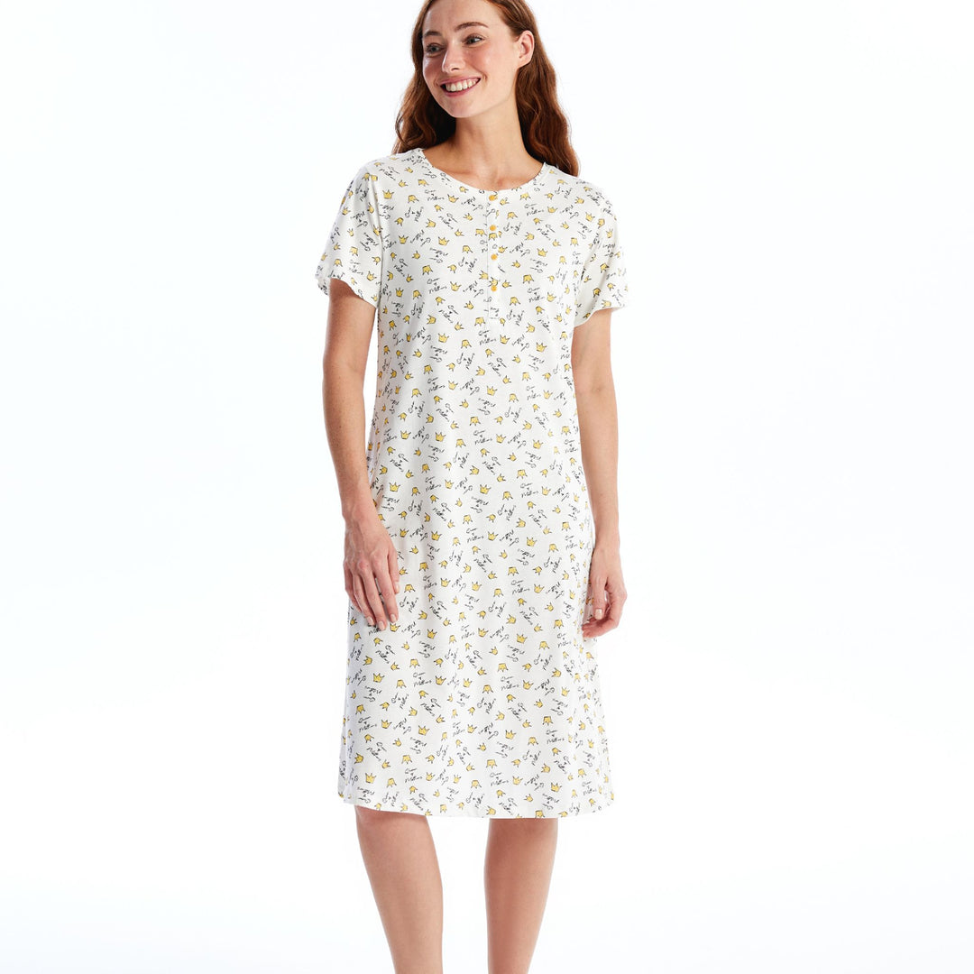 Moudda LC Waikiki - Chemise de nuit maternité Femme Imprimé écru - Tunisie 1