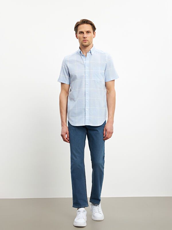 Moudda LC Waikiki - Chemise à carreaux manches courtes en tissu tissé pour Homme - Tunisie 2