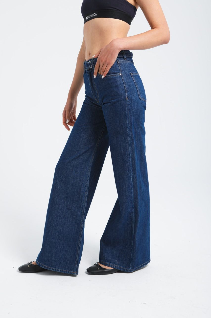 Moudda Billiorich - Pantalon large en denim avec ceinture à la taille - 2