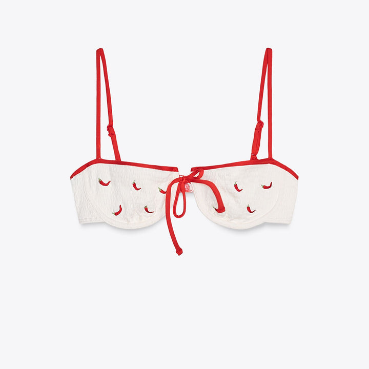 Moudda ZARA - Haut Bikini - Arceau, Élastiques & Broderie Chilis - Tunisie 1
