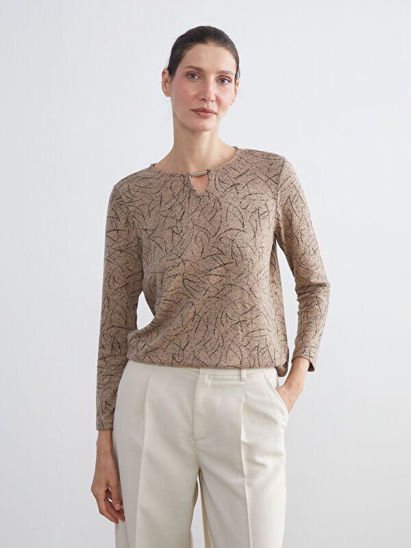 Moudda LC Waikiki - T-shirt imprimé cv jersey manches longues mi-longues pour Femmes - Tunisie 1