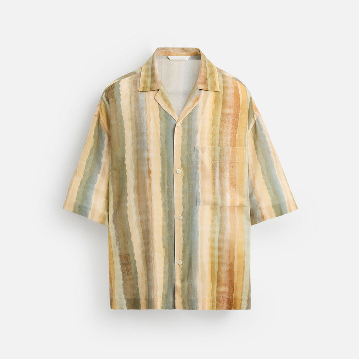 Moudda ZARA - Chemise - Rayures Aquarelle (Orchidée Noire) - Tunisie 1