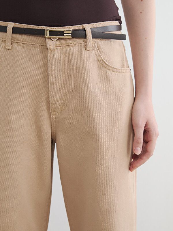 Moudda LC Waikiki - Jean basique en denim pour Femme couleur Beige - Tunisie 3