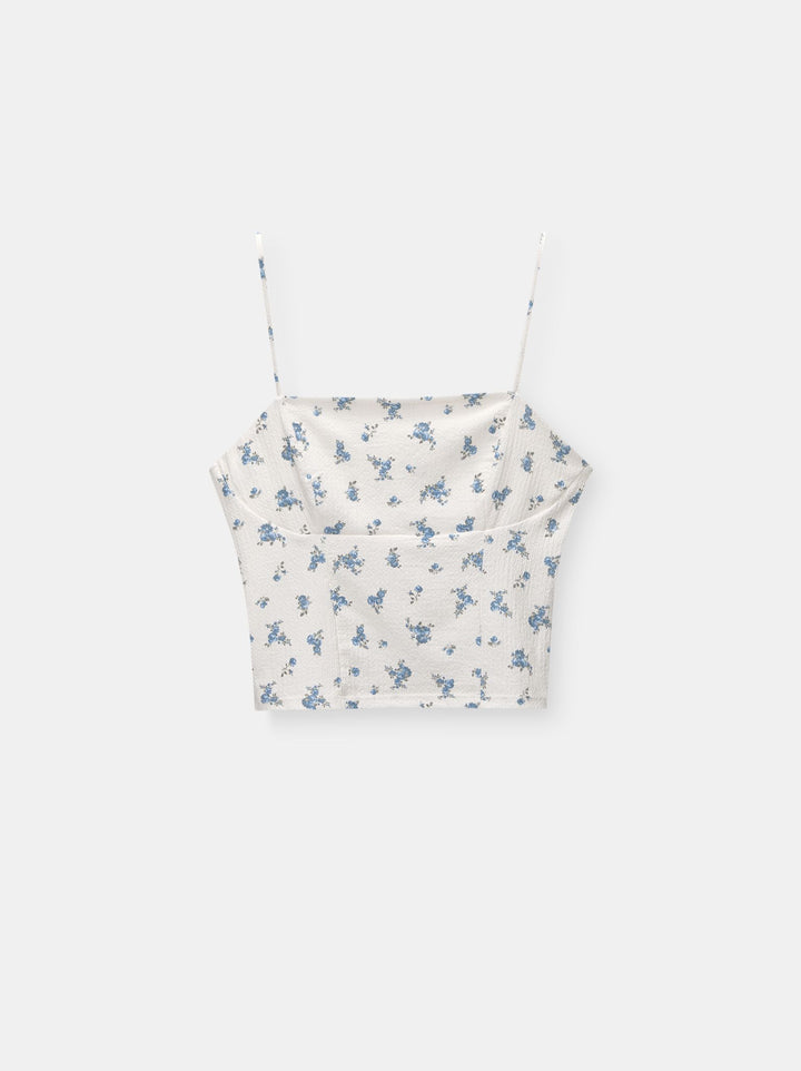 Moudda PULL & BEAR - Body Top Bambula Imprimé Fleurs et Pois - Tunisie 3