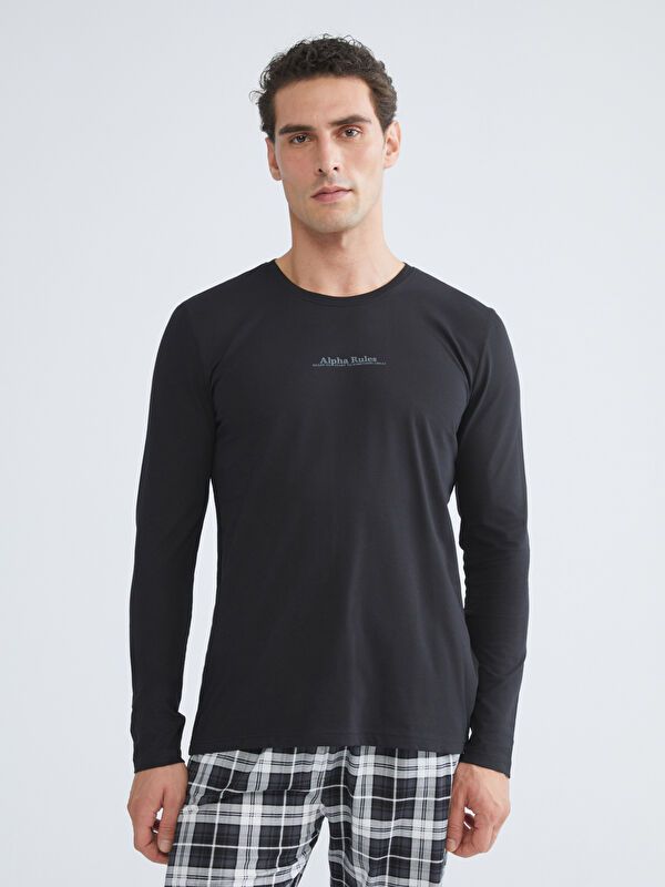 Moudda LC Waikiki - Ensemble pyjama jersey manches longues-pantalon pour Homme - Tunisie 1