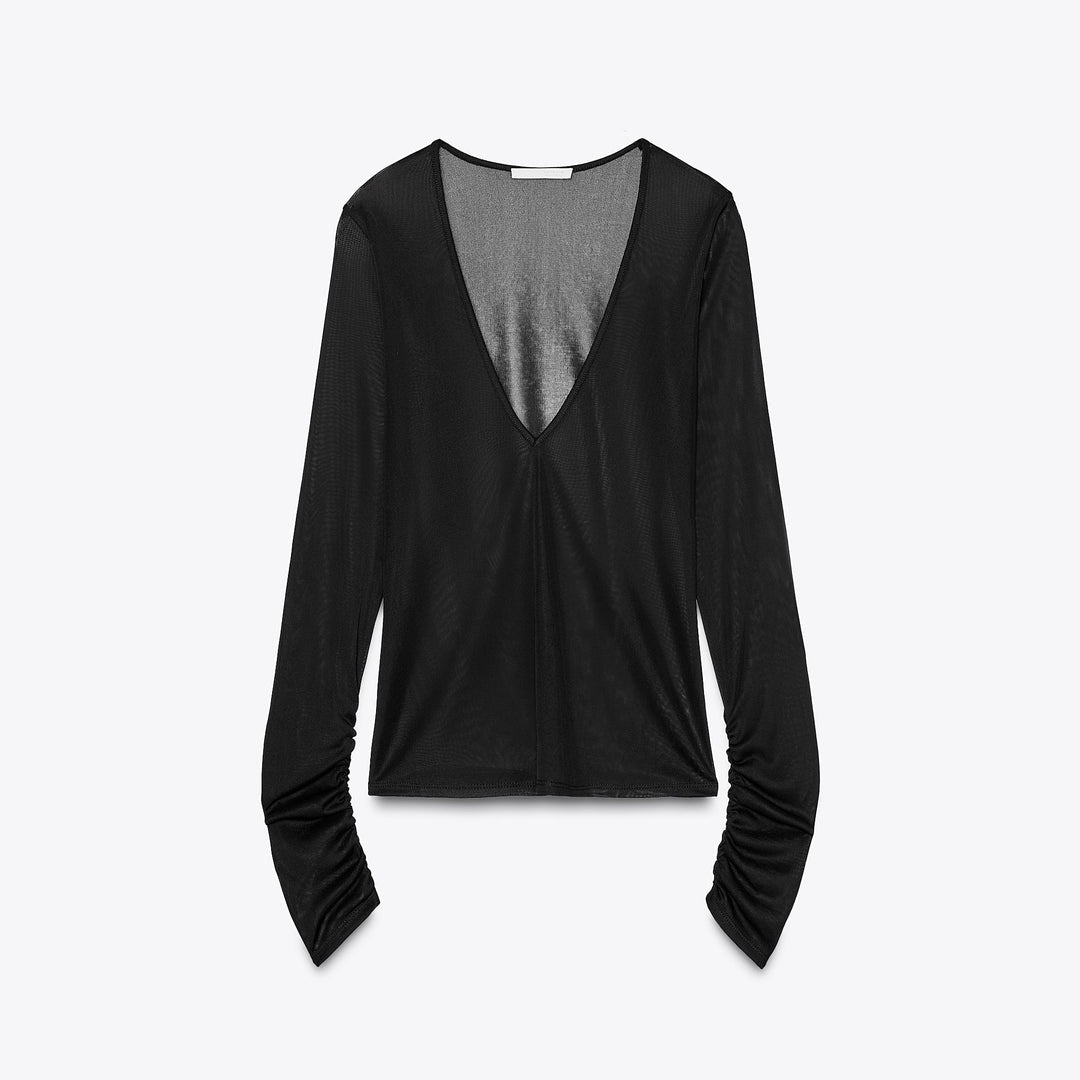 Moudda ZARA - T-Shirt - Col Piqué & Crêpe Transparent - Tunisie 1