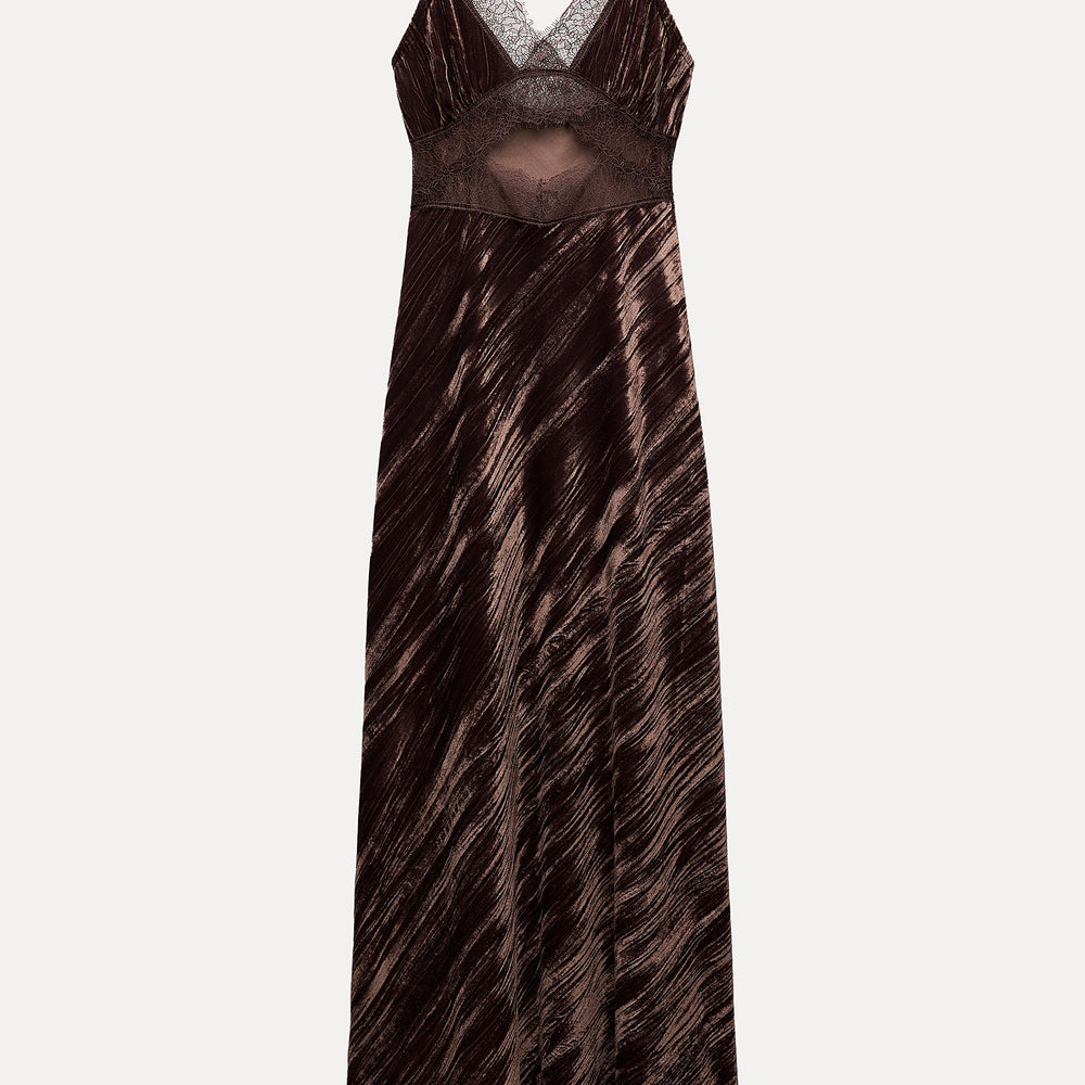 Moudda ZARA - Robe Midi en Velours et Dentelle - Tunisie 2