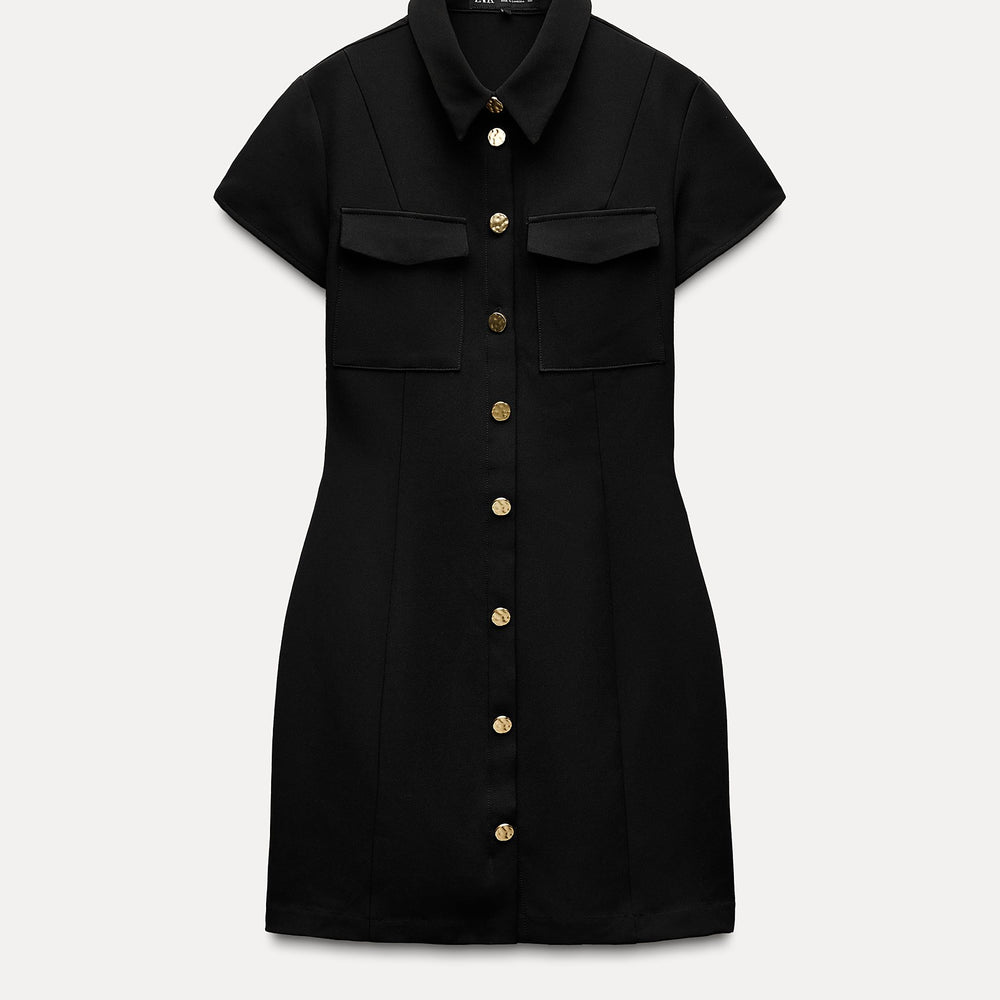 Moudda ZARA - Robe courte manches courtes ajustée poche et bouton doré - Tunisie 2