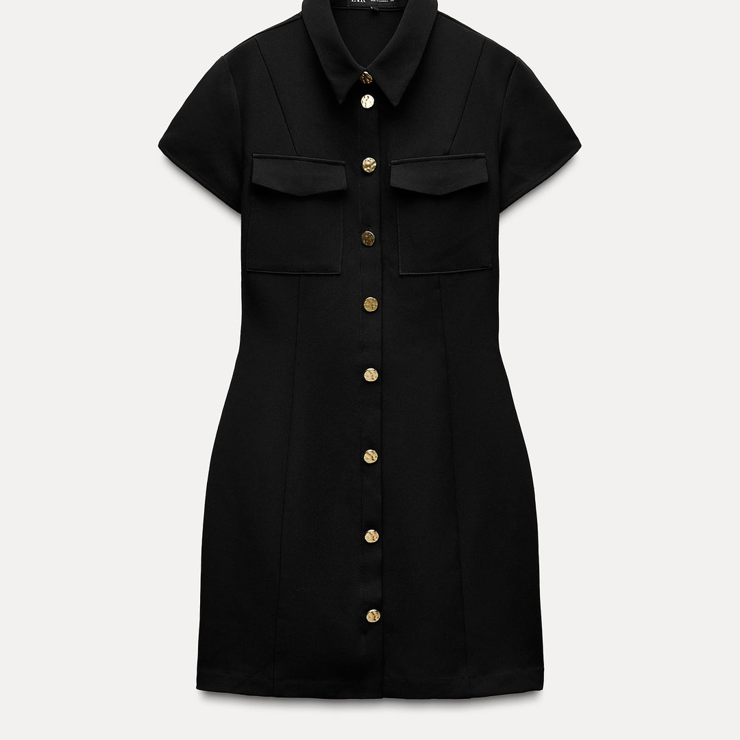 Moudda ZARA - Robe courte manches courtes ajustée poche et bouton doré - Tunisie 2