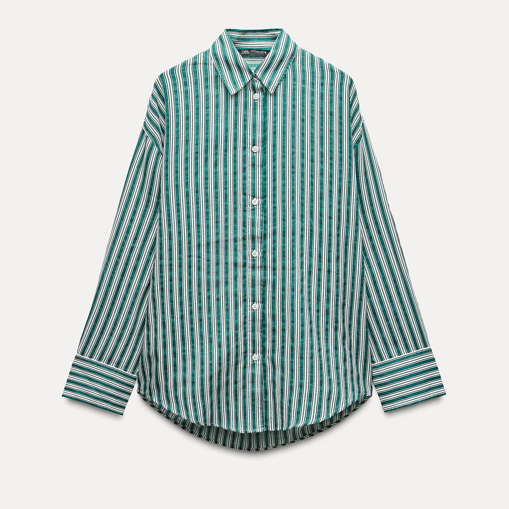 Moudda ZARA - Chemise ample en gaze rayée imprimée - Tunisie 2