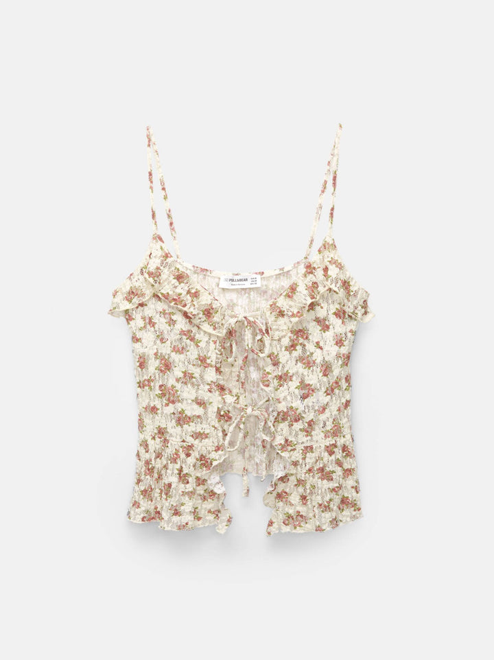 Moudda PULL & BEAR - Top - Volant & Dentelle Fleur - Tunisie 3